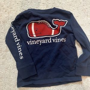 Boys Vineyard Vines Football Whale Long Sleeve tee